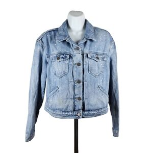 OLD NAVY BLEACHED SPLATTER DENIM JACKET